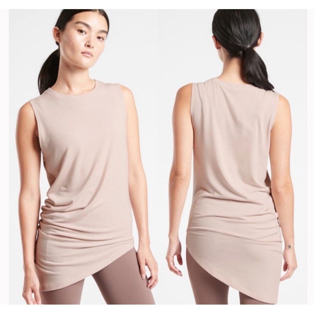 ATHLETA Cloudlight Restore Tank Top, Asymmetrical, in Velvety Pink, SIZE XS